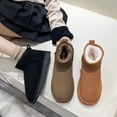 thumbnail image 3 of Botas de nieve de talla grande para mujer, botas de invierno con pedal para mujer, botas retro de algodón con tubo corto y acolchado de terciopelo para mujer, 3 of 6