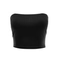 thumbnail image 3 of FashionMille Women Casual Regular Fit Ribbed Strapless Tube Top Crop Tank Top Shirt, 3 of 5