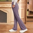 thumbnail image 5 of FINALGANG Girl Versatile Pants Solid Color Elastic Waistband Slacks Flared Leg Uniforms Trousers With Pockets Relaxed Fit Soft Daily Wear, 5 of 5