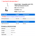 thumbnail image 2 of Clutch Cable - Compatible with 1979, 1982 Ford Fairmont 5.0L V8, 2 of 2