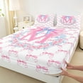 thumbnail image 3 of Castle Fairy Letter Monogrammed M Twin Sheet Sets 3pcs for Boys Girls,Kawaii Floral Bow Twin Fitted Sheet Microfiber,Dreamy Princess Breathable Flat Sheet,Breathable Home Decor, 3 of 7