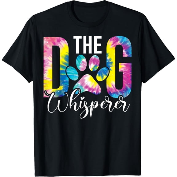 The Dog Whisperer Dog Lover Pet Owner Agility Handler T-ShirtMen's and women's gift, black and white T-shirt, size: Extra large S-4XL