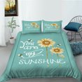 thumbnail image 1 of Modern Home Bed Set 3D Sunflower Printed Blue Bedding Cover Suit Unique Design Home Textiles,Full (80"x90"), 1 of 4