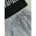 thumbnail image 6 of Bagilaanoe 2pcs Toddler Baby Boy Short Pants Set Short Sleeve Letter Print T Shirt Tops + Shorts 6M 12M 18M 24M 3T Kids Casual Summer Outfits, 6 of 9