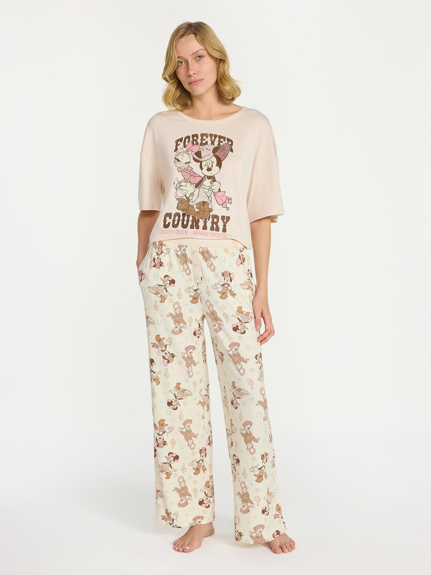 Mickey and Friends Women's Western Minnie Mouse Sleep Pants, Sizes XS-3X