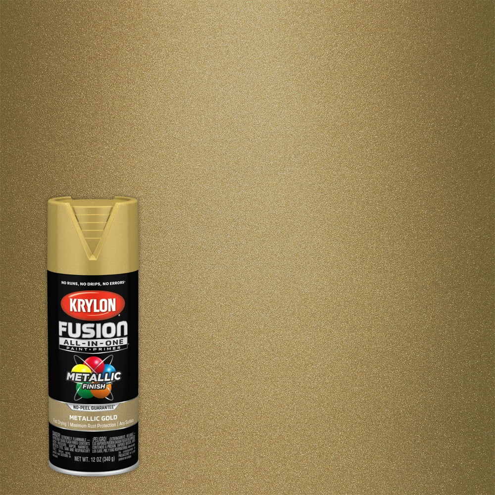 Krylon Fusion AllInOne Spray Paint, Metallic Gold, 12 oz.