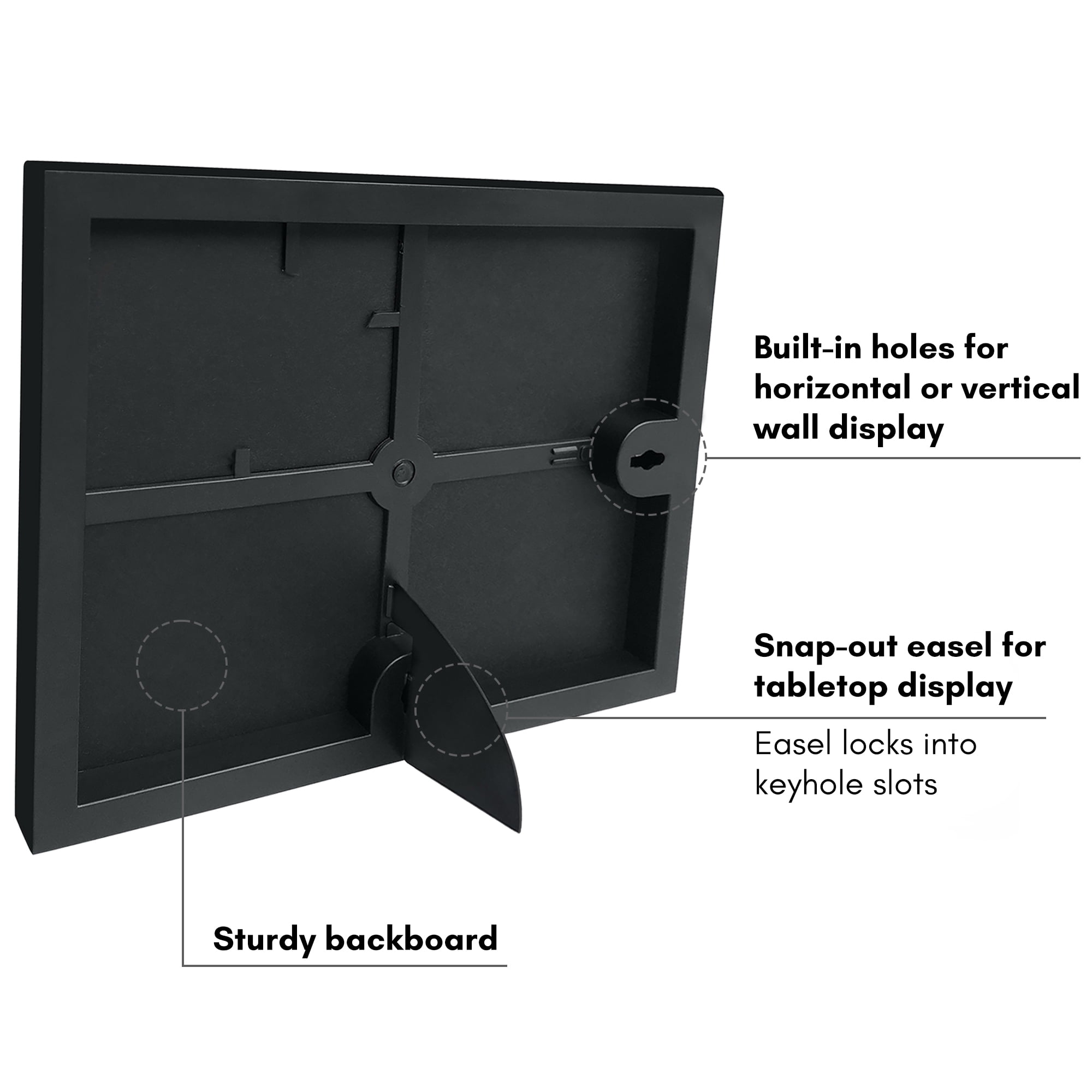 Americanflat 5x7 Front Loading Picture Frame with Shatter-Resistant Glass with 4x6 Mat 6 Pack Photo - Black