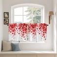 thumbnail image 2 of Red Gradient Tier Curtains 24 Inch Length, Abstract Polka Dots Vintage Modern Art Cafe Short Curtains for Bathroom Over Sink, Small Kitchen Curtain Light Filtering Tiered Drapes 2 Panels 27.5"Wx24"L, 2 of 8