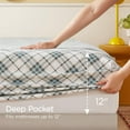thumbnail image 6 of Codi Flannel Sheets Full Size- 4 Pieces Ultra Soft Flannel Sheet Set, Cozy 100% Cotton Blue Plaid Bedsheets, Brushed for Extra Softness, Fall Themed Warm Bedding Sheets, 12 Inch Deep Pocket, 6 of 16