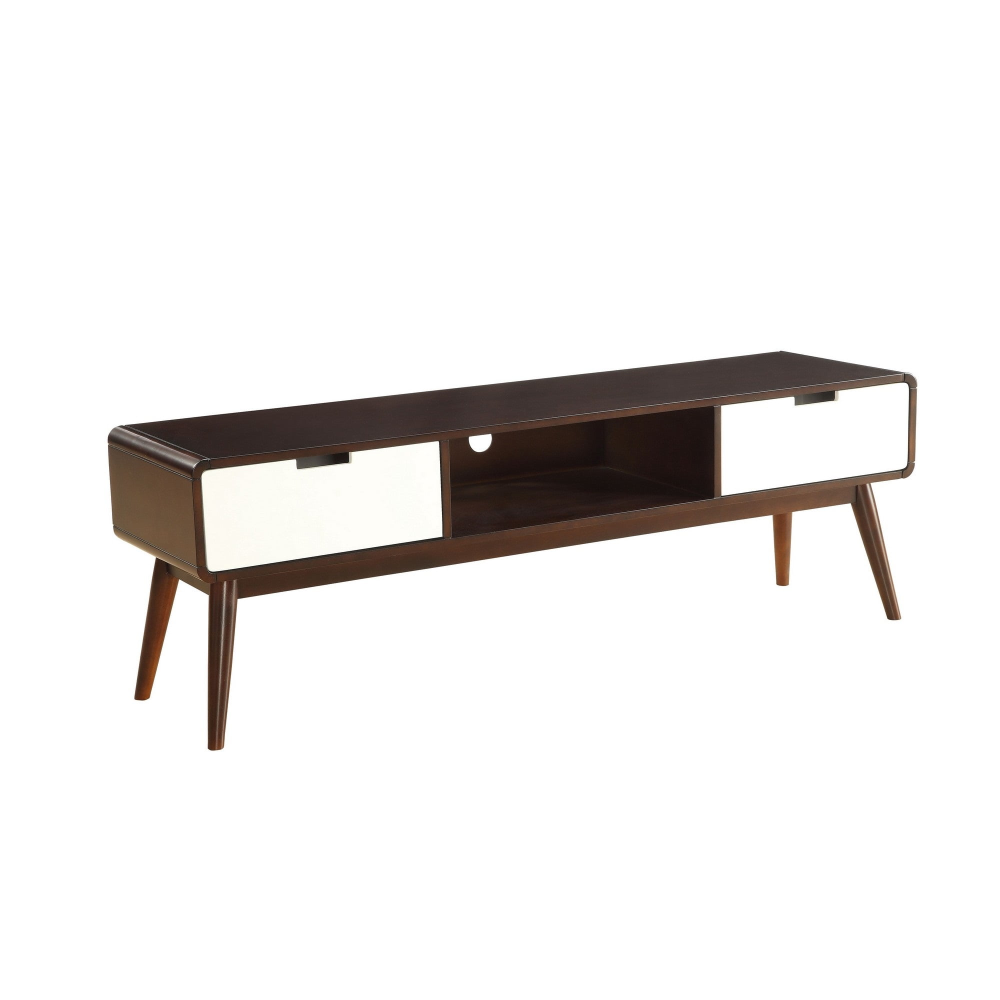 Modish TV Stand, Espresso & White