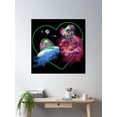 thumbnail image 2 of A -Heart- Of Globe [Cosmic Romance] 2 (Valentines Themed Design) Poster Wall Art, Modern Wall Decor For Living Room Bedroom, 24x24 UNFRAMED, 2 of 3