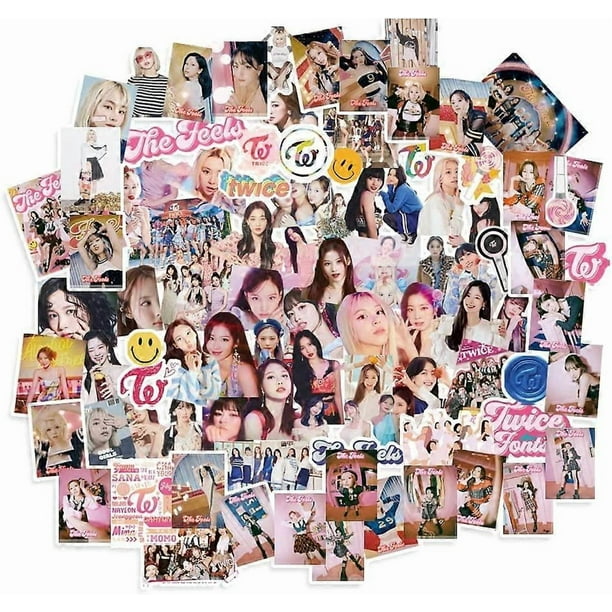 Girl Group Twice Stickers 93Pcs Twice Sticker Pack Cute Twice The Feel Album Stickers Merch Stickers Twice Gift (93pcs-Feel)