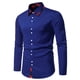 thumbnail image 1 of Blusa y camisa de manga larga con cuello vuelto para hombre, informal, con botones y retazos, de poliéster, 1 of 9