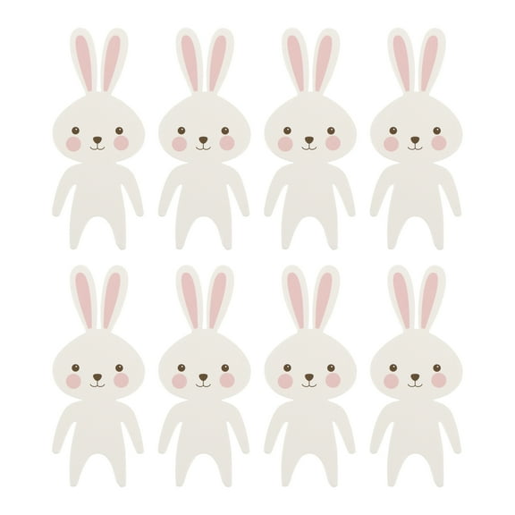 GOOHOCHY Adorable Rabbit Shaped Party Cards for Wine Glasses Cup Cake Decorations Perfect for Easter 16 Pcs