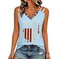 thumbnail image 5 of JULMCOMO 4th of July Tank Tops for Women Patriotic V Neck Independence Day Shirt Stars Stripes 1776 Summer Sleeveless Shirts Light Blue XL, 5 of 5