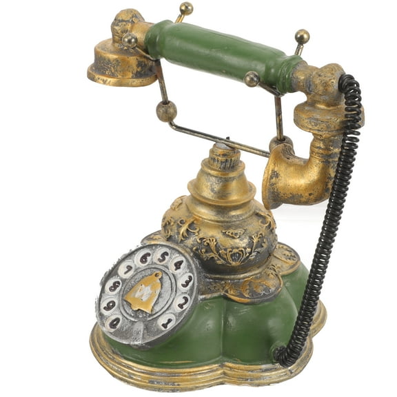 Retro Desk Phone Toy Resin Telephone Antique Decor Landline