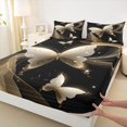 thumbnail image 5 of Homewish Chic Butterfly Bed Sheets for Girls, Neon Stars Full Size Sheets, Black Gold, 4-Piece (1 Flat Sheet, 1 Fitted Sheet and 2 Pillowcases), 5 of 6