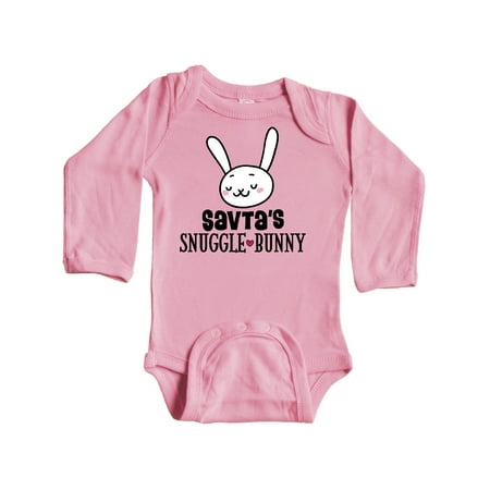 

Inktastic Savta Snuggle Bunny Grandchild Gift Gift Baby Boy or Baby Girl Long Sleeve Bodysuit