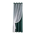 thumbnail image 2 of Curtains,Double Layer Blackout Curtains,84in Star Lace 2-in-1 Thermal Insulated Curtains for Bedroom Living Room,Fade Resistant Light Control Window Decor(Green), 2 of 7