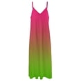 thumbnail image 6 of Pink Green Gradient Sleeveless Dress Women's Evening Dress Womans Clothing, 6 of 9