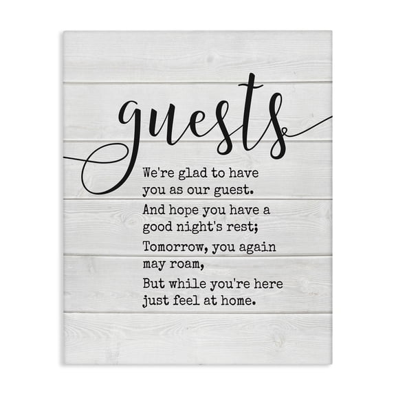 Stupell Industries Farmhouse Guests Feel At Home Canvas Art, 16 x 20, by Lettered and Lined