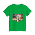 thumbnail image 4 of mgoYE American Flag Shirts Girls Boys 4th of July O-Neck Short Sleeve Patriotic T-Shirt Memorial Day Graphic Tee Independence Day Tops 250th Anniversary USA Clothing(Green,5-6 Years), 4 of 4