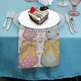 thumbnail image 4 of WYYP Bunny Bows Heart Cloth Napkins Polyester Party Dinner Decoration Washable Napkins 2 PCS, 4 of 7