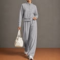 thumbnail image 3 of 2 Piece Women Tracksuit Set, Button Down Jackets, Wide Leg Sweatpants, Teen Fall Trendy Casual Workout Outfits S-XXL, 3 of 6
