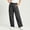 Dark Gray, variant on Gifts YYV Pants for Women Casual Solid Color Straight Leg Cargo Pants with Pockets Elastic Waist Casual Trousers Travel Hiking Urban Everyday Work Street Pant Brown XXXL
