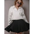 thumbnail image 5 of Women'S Pleated - Skirt Basic Casual High Waisted - Flared Mini - Skirts Black XL, 5 of 9