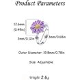thumbnail image 6 of Rotatable CZ Purple White Daisy Flower Ring for Women Silver Gold-Toned Crystal Floral Stackable Statement Open Band Spinner Finger Ring Comfort Fit Adjustable Fidget Anxiety Relieving Stress Jewelry, 6 of 11