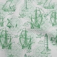 thumbnail image 1 of oneOone Georgette Viscose Tissu Vert Imprimés Nautiques Tissu pour Robe Tissu Imprimé Tissu au Mètre 42 Pouces de Large, 1 of 3