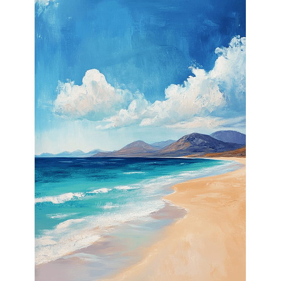 Ocean Beach Coastal Landscape Canvas Wall Art,Suitable for Living Room,Bedroom,Bathroom,Office,Hotel Decoration