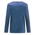 thumbnail image 4 of Women's Vintage Velvet Top Casual Long Sleeve Solid Color Crewneck Pullover Tops Lightweight Soft Comfy Slim Fit Basic Velour Blouse, 4 of 5