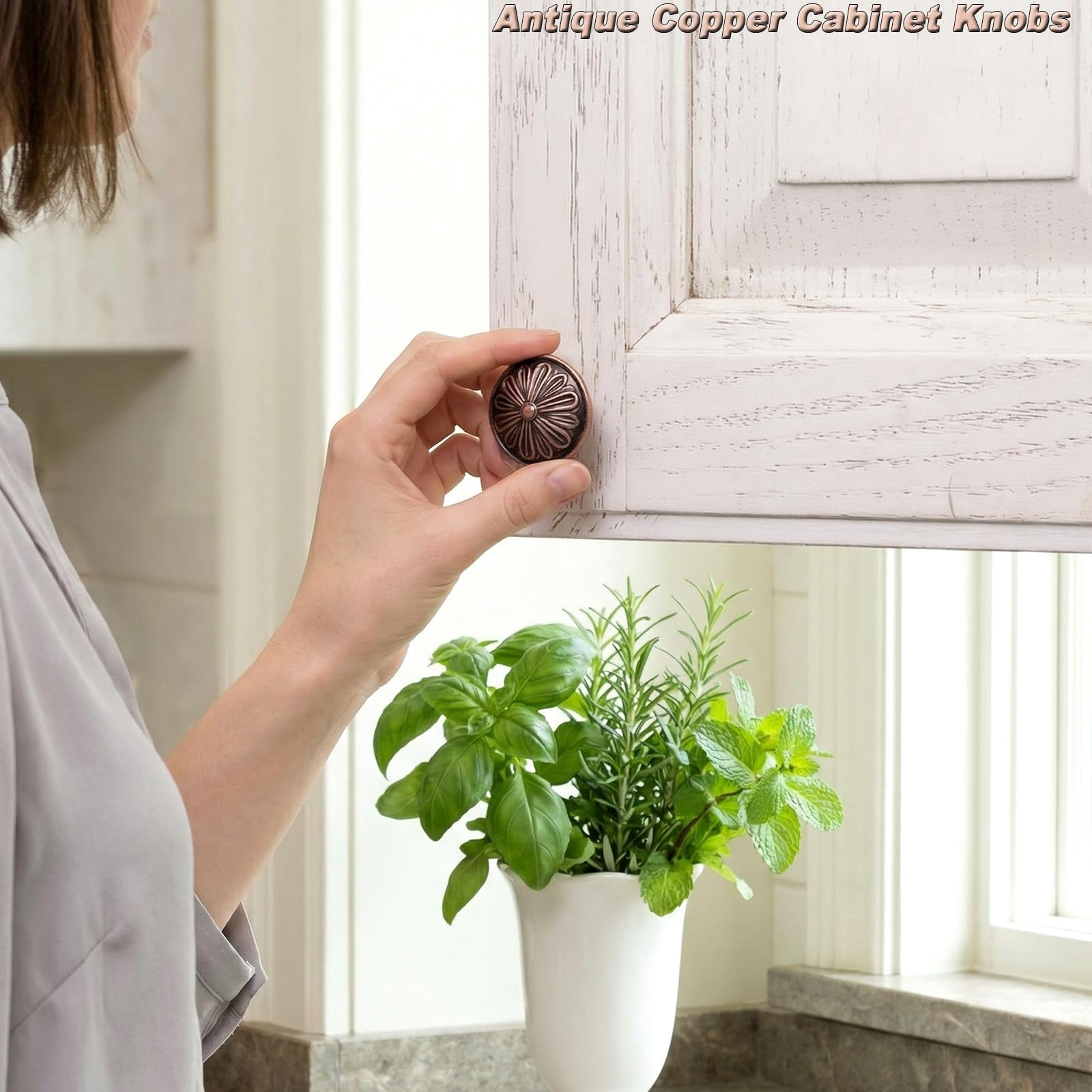 Antique Brass Cabinet Knobs Handles 10 Pack,Solid Zinc Alloy 1.4"Dia Round,Vintage Brass Kitchen Cabinet Handles for Cabinets and Drawers,Drawer Knobs Pulls Vintage Dresser Knobs Closet Door Knobs