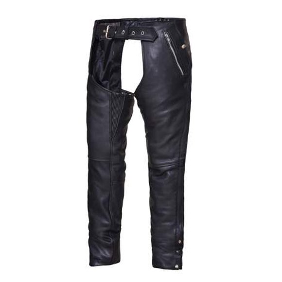 Unik International COWHIDE Unisex 4-Pocket Chaps ,Black ,XS