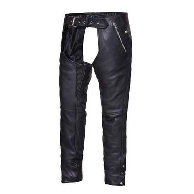 Chaps Unisexes en Cuir de Vache 4 Poches, Noir, P