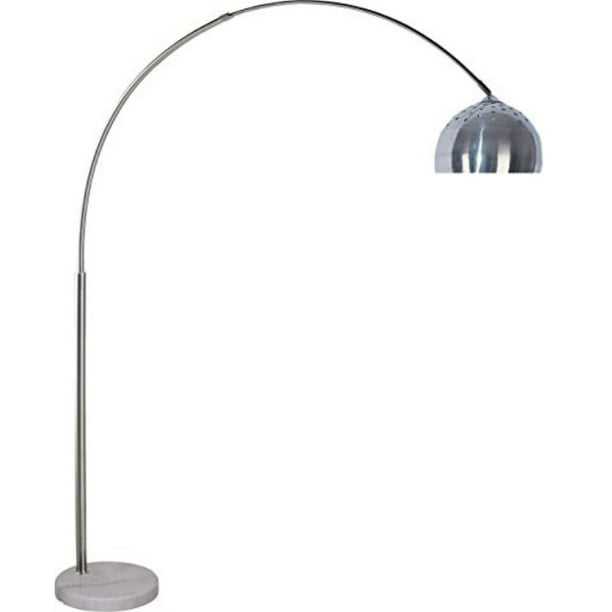 Sh Lighting Brush Steel Arching Floor Lamp Features Adjustable Next To Extend Light White Marble Base 81 Tall Great For Living Rooms Or Offices Silver Com Sh Lighting Brush Steel Arching Floor, Next Large Curve Arm Floor Lamp