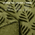 thumbnail image 6 of Exclusivo Mezcla Fleece Throw Blanket for Couch, Leaves Pattern Super Soft and Cozy Blankets, Plush Fuzzy Lightweight, Olive Green, 50"x60", 6 of 7