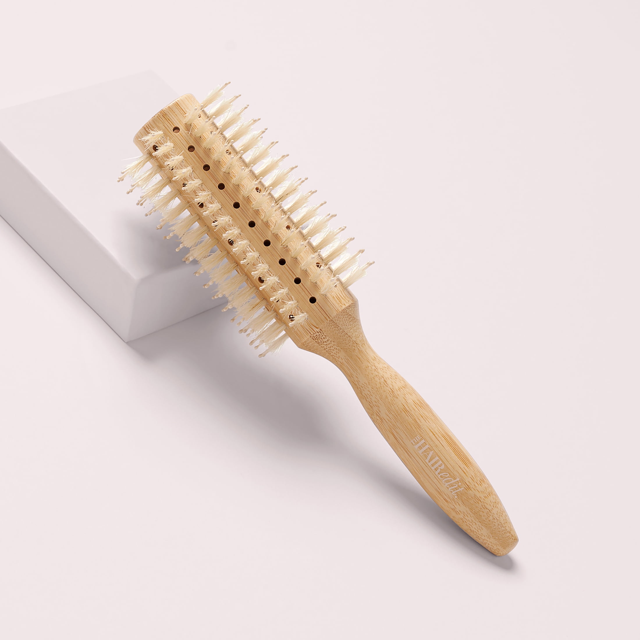 The Hair Edit Sleek Goddess Boar Bristle Bamboo Round Hair Brush