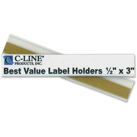 UPC: 0038944876078 | C-Line Self-Adhesive Label Holders  Top Load  1/2 x 3  Clear  50/Pack