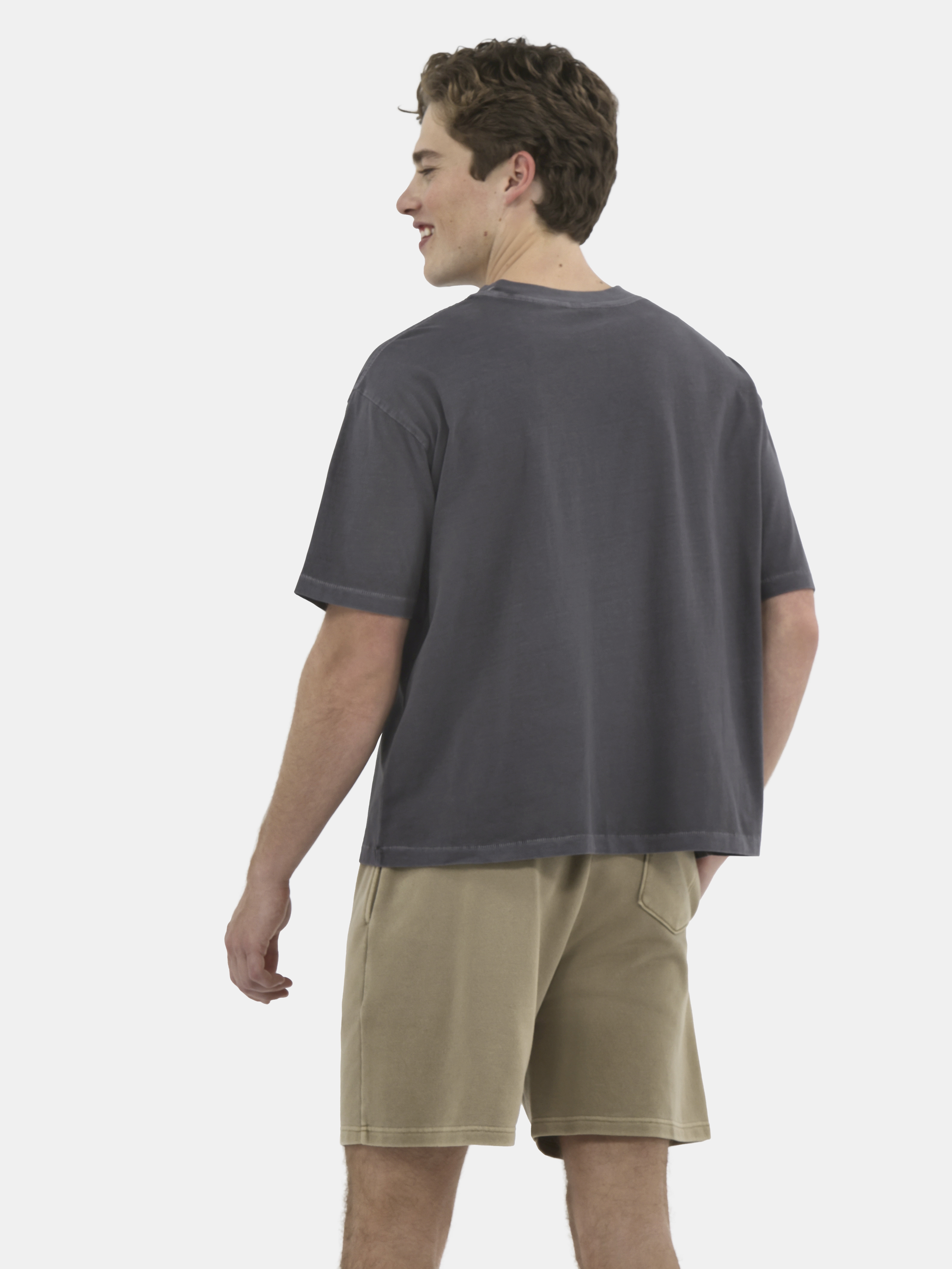 No Boundaries Cotton Oversized Cropped Tee with Short Sleeves, 2-Pack, Men's and Big Men's XS-5XL