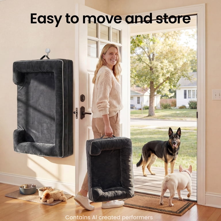 Ophanie Sofa-Style Orthopedic Dog Bed, Black, Large photo 8