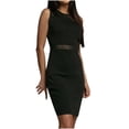 thumbnail image 1 of Birdeem Robe Mini Moulante pour Femmes, Unie, Décontractée, Confortable, Sans Manches, à Encolure en Tricot, 1 of 1
