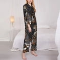 thumbnail image 3 of Balery Leopard On Tree Branch Conjunto de Pijama con Estampado para Mujer, Conjunto de Dos Piezas con Manga Larga, Ropa de Dormir Suave con Bolsillos, Pijamas Cómodos-X-Large, 3 of 7