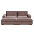 thumbnail image 5 of Isabella Sectional Sofa Corduroy Velvet with two Ottomans in Chocolate Color, 5 of 9