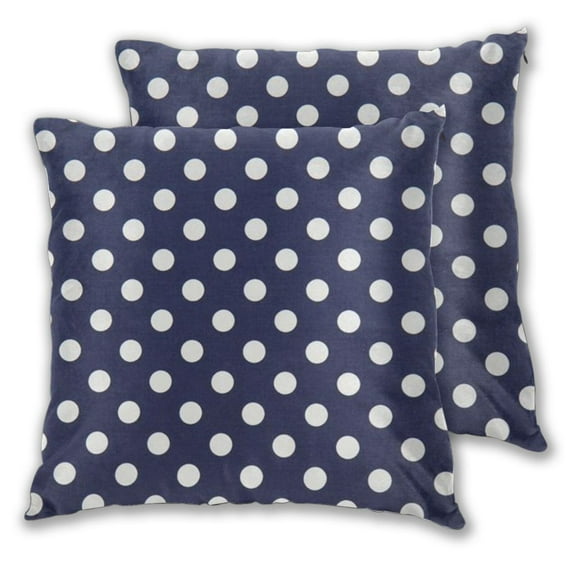 Polka Dot Navy Pattern Throw Pillow Covers Pack of 2 Soft Decorative Square Cushion Covers for Couch Sofa Bed Livingroom Car 18"x18"