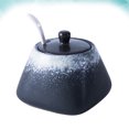 thumbnail image 3 of Simple Ceramic Sugar Bowl Salt Pot Pepper Storage Jar Practical Seasoning Pot Container Condiment Spice Box Holder for Home Kitchen (Ink Snow), 3 of 9