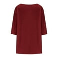 thumbnail image 5 of YLHFASHION T-Shirts Décontractés pour Femmes Grande Taille Manches 3/4 Col Rond Tuniques Mignonnes Basiques Blouses Tee de Travail Liquidation T-shirt Manches Longues pour Femmes, 5 of 5