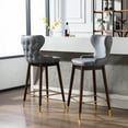 thumbnail image 2 of paproos Bar Chairs Set of 2, Counter Height Bar Chairs for Kitchen Counter, Blue Kitchen Chairs with Black Legs, BarChairs for Restaurant, Coffee Shop, 2 of 11